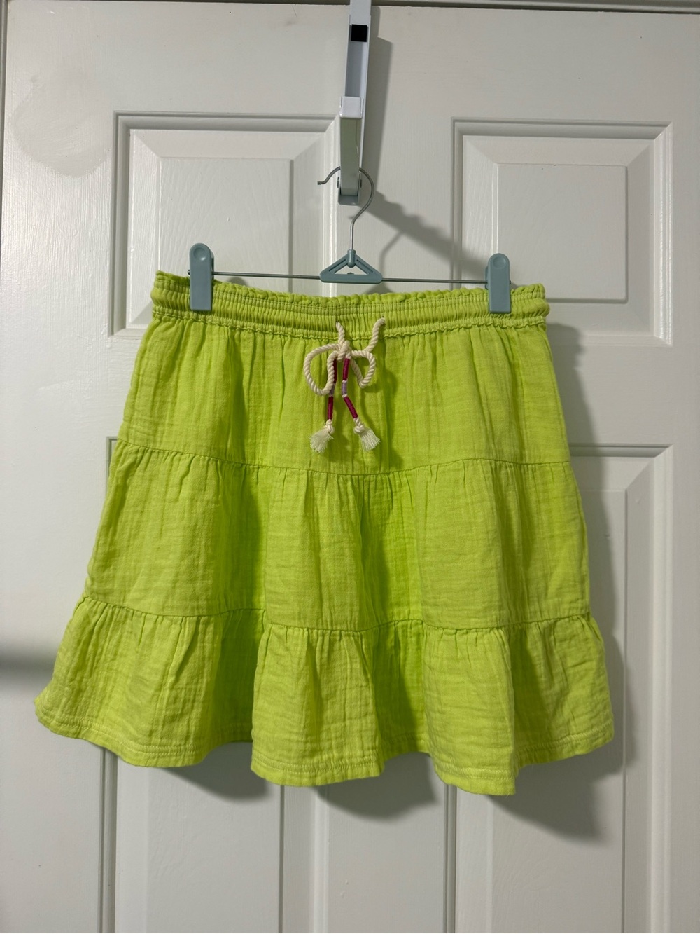 SO Neon Lime Tiered Skater Skirt